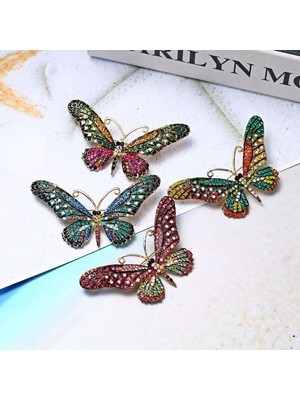 Decisive Vintage Kelebek Broş Pin Rhinestones-Antika Sevimli Hayvan Şekli Korsaj Eşarp Klipler Broşlar Kadınlar Kızlar Için (Yurt Dışından)