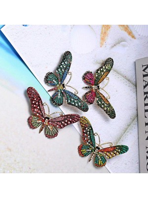 Decisive Vintage Kelebek Broş Pin Rhinestones-Antika Sevimli Hayvan Şekli Korsaj Eşarp Klipler Broşlar Kadınlar Kızlar Için (Yurt Dışından)