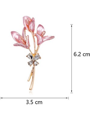 Decisive Emaye Zambak Çiçeği Kadın Broş Pembe Çiçek Düğün Parti Rahat Ofis Broş Pins Hediyeler (Yurt Dışından)