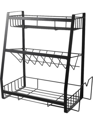 Internet Baharat Rafı Üç Katmanlı Baharat Rafı Tutucu Masa Üstü Organizatör Mutfak Dolabı Için Baharat Rafı (Yurt Dışından)