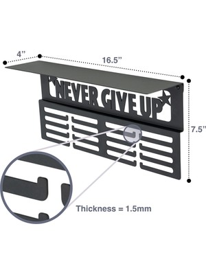 Internet Asla Vazgeçmeyin Raflı Madalya Askısı Ekranı - Kolay Kurulum Karbon Çelik Kupa ve Madalya Teşhir Rafı, B (Yurt Dışından)