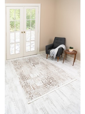 Angora Home Life Makine Halısı 6060 Bej 120 x 180 Saçaklı