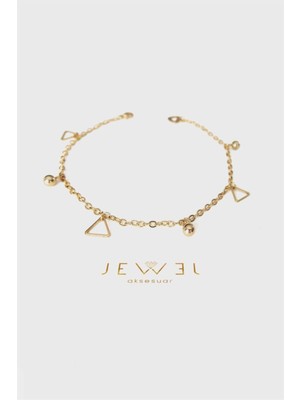 Jewel Piramit Model Gold Altın Kaplama Bileklik