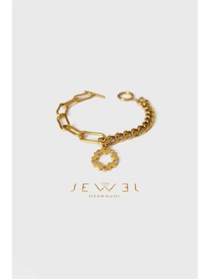 Jewel Whell Model Gold Altın Kaplama Bileklik