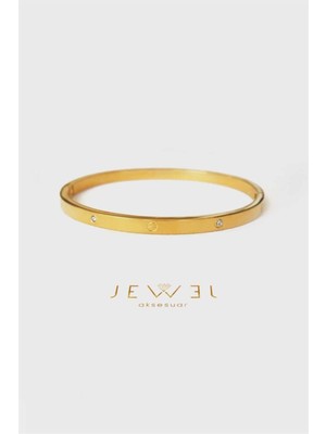 Jewel C. Ince Model Gold Altın Kaplama Taşlı Bileklik