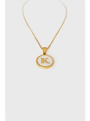 Jewel K Harfi Gold Altın Kaplama Kolye