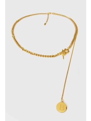 Jewel Sarkıt B Model Gold Altın Kaplama Kolye