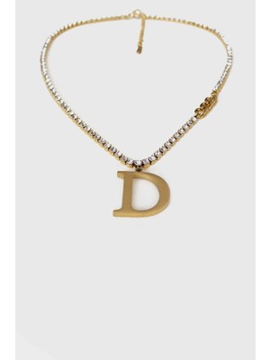 Jewel D Model Su Yolu Gold Altın Kaplama Kolye