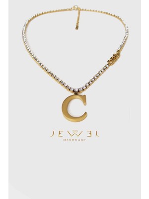 Jewel C Model Su Yolu Gold Altın Kaplama Kolye