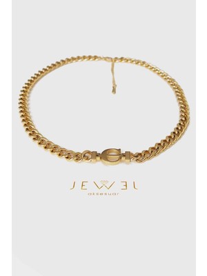 Jewel C Model Kalın Zincir Gold Kolye