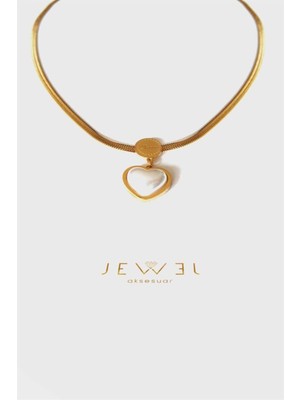 Jewel Italyan Inci Kalp Gold Altın Kaplama Kolye