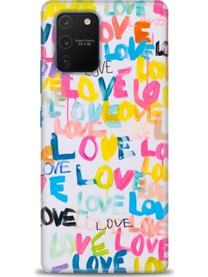 gmotp Samsung Galaxy A91 / S10 Lite Kılıf Hd Baskılı - Renkli Love
