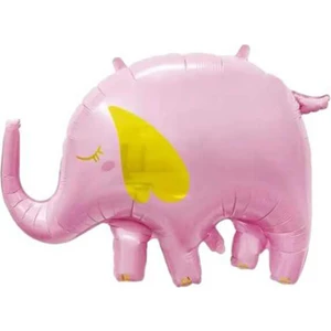 Patladı Gitti Sevimli Pembe Fil Folyo Balon 60*84 cm