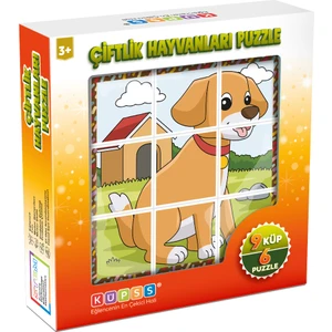 Çiftlik Hayvanları Yapboz - 9 Küp 6 Puzzle