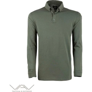 VAV Wear Outdoor Günlük Polo Yaka Lakost Erkek Uzun Kollu Sweatshirt Pamuklu Yazlık TLAC04