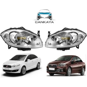 Fiat Linea Tüm Modeller Ile Uyumlu Motorlu Ön Far Takımı Sağ ve Sol (51826738)-(52084245)