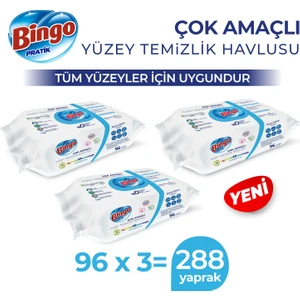 Pratik Yüzey Temizlik Havlusu Beyaz Sabun 96X3 (288 Yaprak)