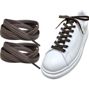 Exclusive 120 cm Yassı Spor Ayakkabı Bağcığı, Çift Katmanlı Örgülü Sneakers Bağcık, 1 Çift