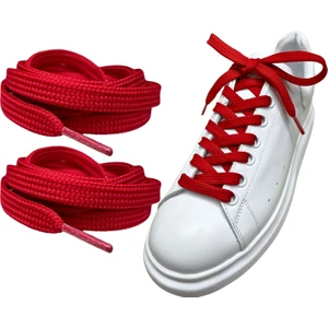 Exclusive 120 cm Yassı Spor Ayakkabı Bağcığı, Çift Katmanlı Örgülü Sneakers Bağcık, 1 Çift