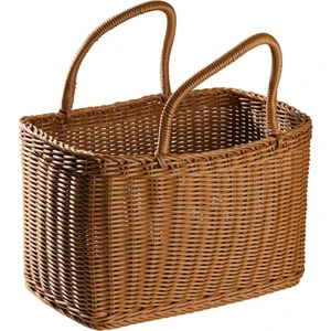 Sepet Dokuma Hasır Sepetler Piknik Kolu Depolama Rattan Pazar Çiçek Kolları Saman Meyve Hediye Alışveriş El Çantası (Yurt Dışından)