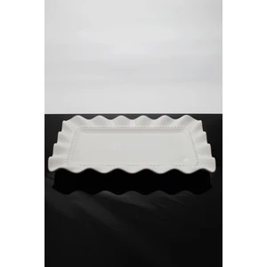 Pordelen Dalgalı Kenar Sunum Tabak 1 Adet 30.5X19 cm YG22-044-12