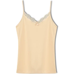 Hnx Pamuklu Yakası Dantel Ince Askılı Kadın Atlet Ten