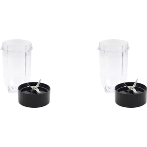 Magic Bullet Için 2x Yedek Çapraz Bıçak + 16OZ Bardak Seti, 250W MB1001 Blender ile Uyumlu Yedek Parçalar (Yurt Dışından)