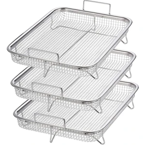 Fırın Için 3 Paket Hava Fritöz Sepeti, Paslanmaz Çelik Izgara Sepeti Yapışmaz Örgü Sepet Seti, Hava Fritöz Tepsisi Tel Raf (Yurt Dışından)