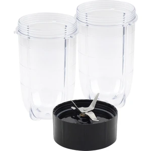 Magic Bullet Için Yedek Çapraz Bıçak + 2 Adet 16OZ Bardak Seti, 250W MB1001 Blender ile Uyumlu Yedek Parçalar (Yurt Dışından)