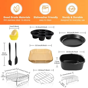 Instant Vortex Plus, Cosorı 6,4l, Tefal Xxl 6,2l, Breville ve Most 5,7l Hava Fritözleri Için Kare Hava Fritöz Aksesuarları (Yurt Dışından)