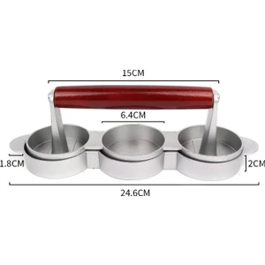 Mini Hamburger Presleri Yapışmaz 3 Yuvalı Küçük Burger Köftesi Basın Üçlü Sığır Burger Makinesi Kalıp Makinesi Et Mutfağı (Yurt Dışından)