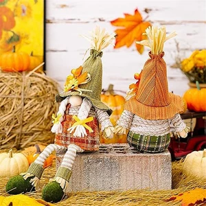 Sonbahar Dekor Gnomes Peluş Sonbahar Süslemeleri Ev Için 2 Adet Çiftlik Evi Için Cadılar Bayramı Süslemeleri Sonbahar Kabak Dekor (Yurt Dışından)