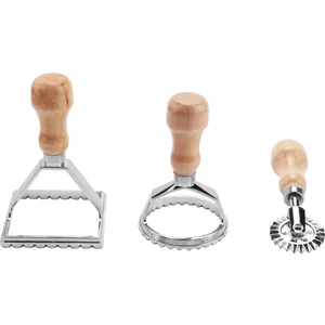 Rulo Çark Setli Mantı Damga Makinesi Kesici, Yivli Kenar Için Ahşap Saplı Kalıp, Makarna Presi Mutfak Aparatı (Yurt Dışından)