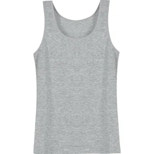 Hnx Pamuklu Kalın Askılı Kadın Atlet Gri