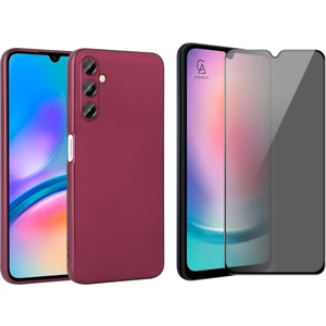 Samsung Galaxy A24 Ile Uyumlu Soft Yumuşak Telefon Kılıfı ve Hayalet Privacy Ekran Koruyucu Seti