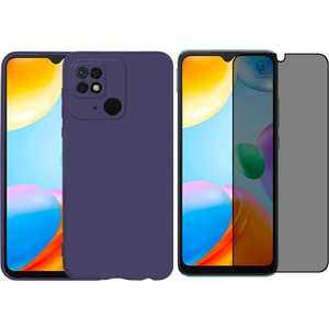 Xiaomi Redmi 10C Ile Uyumlu Soft Yumuşak Telefon Kılıfı ve Hayalet Privacy Ekran Koruyucu Seti
