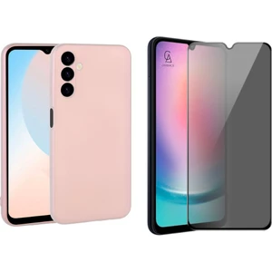 Samsung Galaxy A24 Ile Uyumlu Soft Yumuşak Telefon Kılıfı ve Hayalet Privacy Ekran Koruyucu Seti