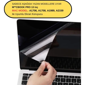 Macbook Air Pro Ekran Koruyucu A1706 A1708 A1989 A2159 A1932 ile Uyumlu 0.2mm Anti Scratch
