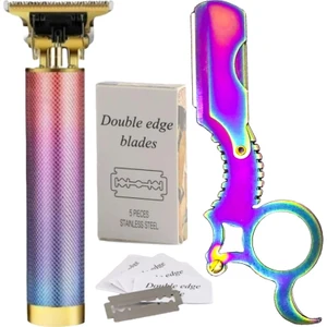 R4 Elektrikli Saç Tıraş Makinesi + U4 Full Metal Ustura + 5 Adet Yaprak Jilet