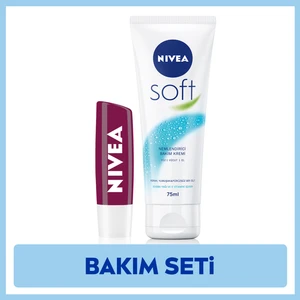NIVEA Soft El Kremi 75ml,Dudak Bakım Nemlendirici Böğürtlen 4,8gr