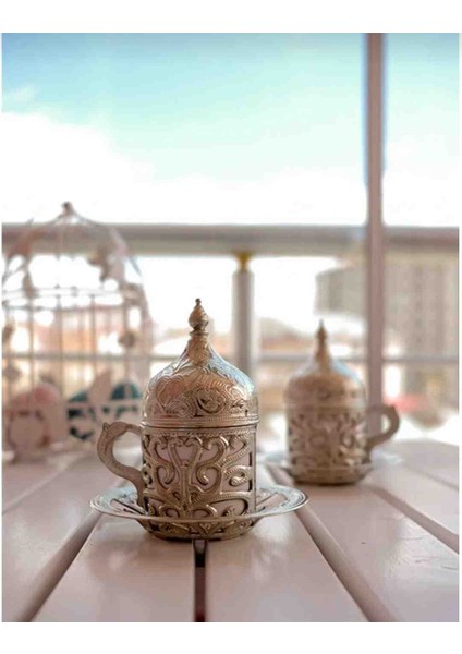 2 x Gümüs Renk Kahve Fincani Espresso Kahve Fincani