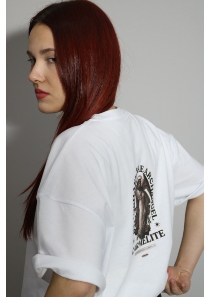 Beyaz Baskılı T-Shirt