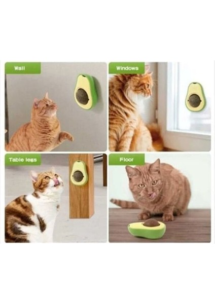 Avokado Catnipli Kedi Çimi Topu Kedi Nanesi Oyuncağı Yeşil 45X33X60 mm fiyatları