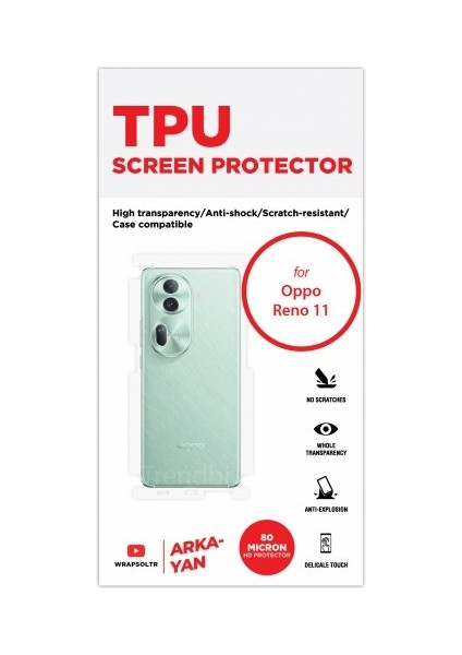 Oppo Reno 11 Arka ve Yan Koruyucu Tpu Film fiyatları