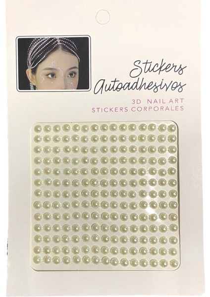 Saç Taşı Aksesuar Incili ve Pırlantalı Euphoria Saç Sticker Saç Süsü Vücut Yüz ve Saç Taşı 200 Adet