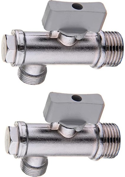 2 Adet Filtreli Ara Musluk Pirinç Gövde G1/2 3/8 Çıkış Taharet Musluğu Çamaşır Musluğu Banyo Ara Musluğu