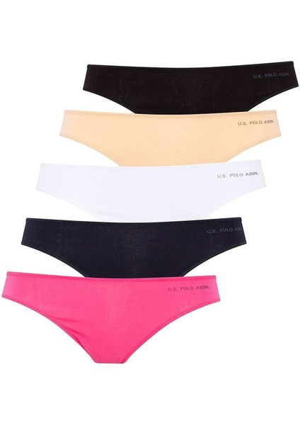 67007 Kadın 5'li Modal Brazilian Slip Külot-Siyah&Ten&Beyaz&Fuşya&Lacivertvert