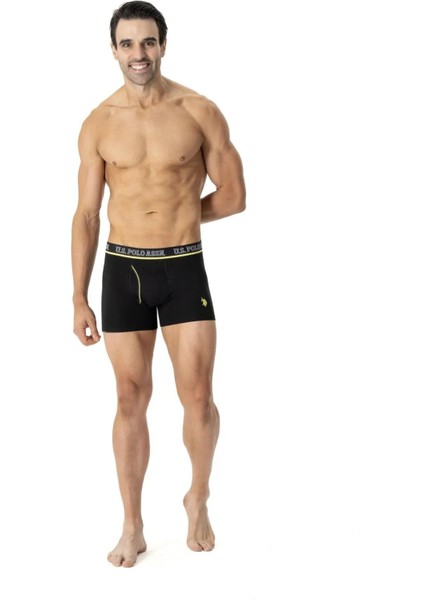 80508 Erkek Pamuklu 3'lü Boxer-Saks&antrasit&siyah