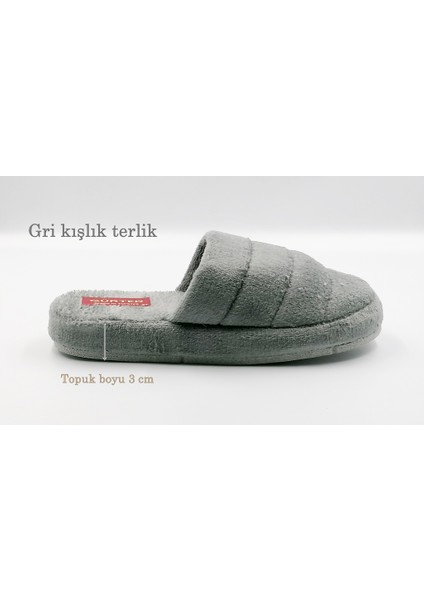 2'li Ekonomik Yumuşak Kışlık Termal Yüksek Tabanlı Kadın Ev Terliği