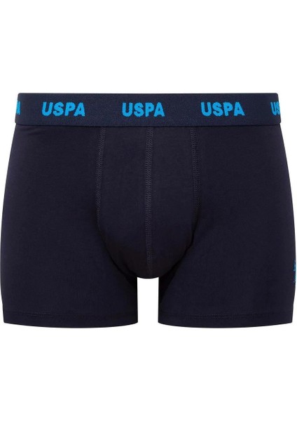 80509 Erkek Pamuklu 3'lü Boxer-Saks-lacivert-baskılı